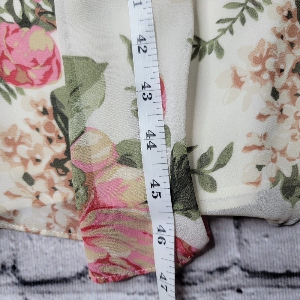 Divine Heritage Twist Back Midi Dress In Ivory Peach Pink Floral Print Size S‎ - Picture 13 of 14